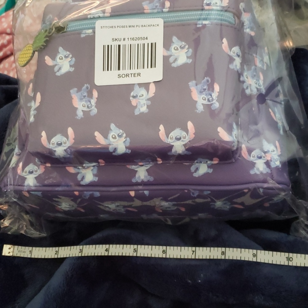Disney Loungefly Stitch purple/blue mini backpack - Picture 6 of 7